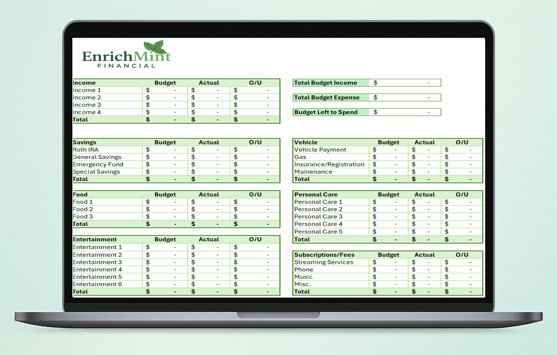 Teen Personal Budget